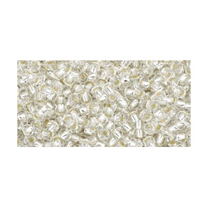 SB6JT-21 - Toho size 6 seed beads - silver-lined crystal