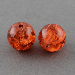 GBCR10-7 - glass crackle beads - orange