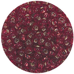 SB10-7 - Preciosa Czech seed beads - silver lined red