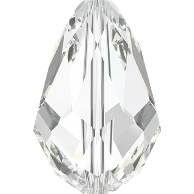 5500 9x6mm 001 - Swarovski through-hole drop beads - crystal