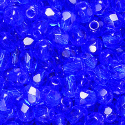 GBFP08 COLS 171 - Czech fire-polished beads - cobalt blue
