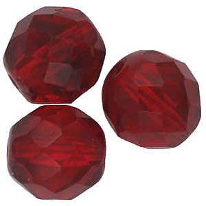 GBFP12 COLS 25 - Czech fire-polished beads - Siam Ruby