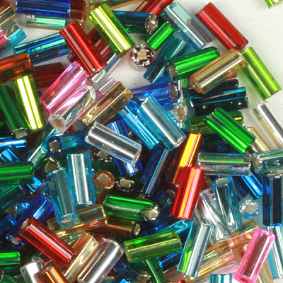 BB2 MIX - size 2 bugle beads - mixed colours