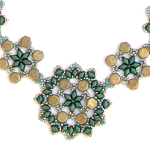 GBGDM-IRISH. - Mini Gemduo & Honeycomb Irish Lace Necklace Pattern