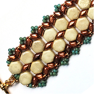 GBGDM-JARAH. - Mini Gemduo & Honeycomb Jarah Bracelet Pattern