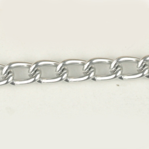 C1A - alloy curb chain 4mm link, 0.9mm wire 