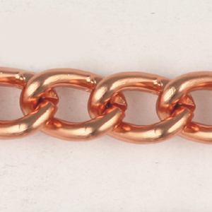 C3A-7 - alloy curb chain 10mm link, 1.8mm wire - rose gold