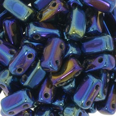 CMBK-4 - CzechMates brick beads - jet blue iris