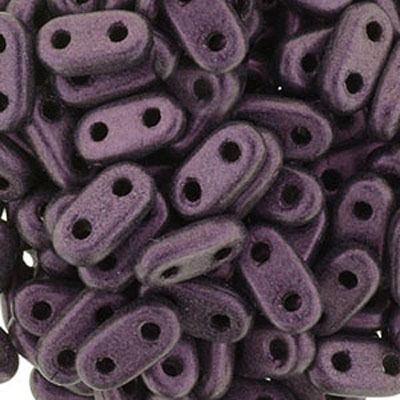 CMBR-283 - CzechMates bar beads - metallic suede pink