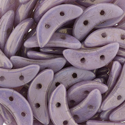 CMC-311 - CzechMates crescent beads - lustre opaque lilac