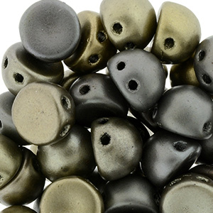 CMCAB-230 - CzechMates Cabochons - Crystal grey rainbow (matt metallic leather)