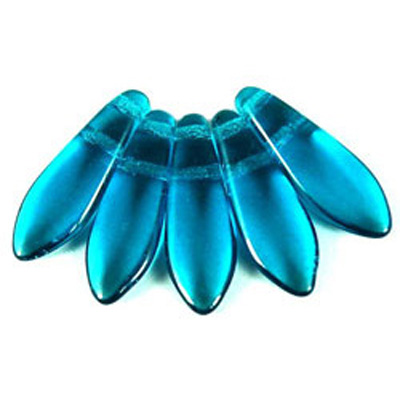 CMD-166 - CzechMates dagger beads - transparent dark aqua