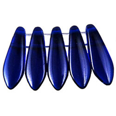 CMD-171 - CzechMates dagger beads - transparent cobalt blue