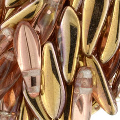 CMD-28 - CzechMates dagger beads - crystal Capri gold