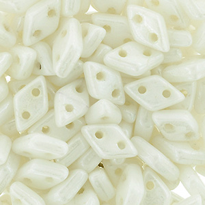 CMDI-350 - CzechMates Diamond Beads - opaque white lustre