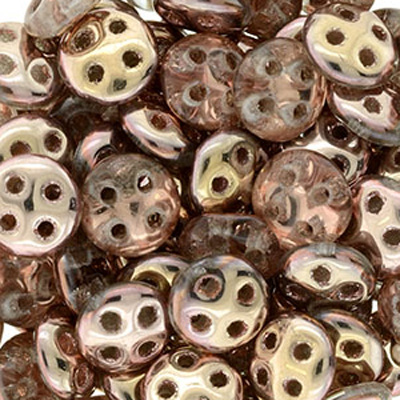 CMQL-28 - CzechMates quadralentil beads - crystal capri gold