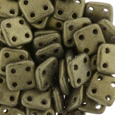 CMQT-277 - CzechMates quadratile beads - metallic suede gold