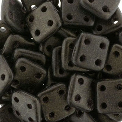 CMQT-287 - CzechMates quadratile beads - metallic suede dark green