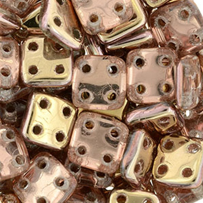 CMQT-28 - CzechMates quadratile beads - Crystal capri gold
