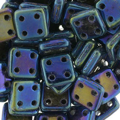 CMQT-4 - CzechMates quadratile beads - jet blue iris
