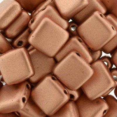 CMTL-112 - CzechMates tile beads - crystal copper matt metallic