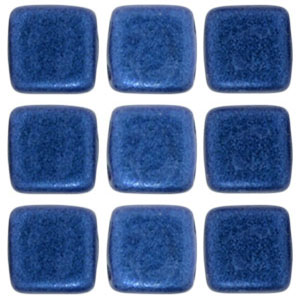 CMTL-275 - CzechMates tile beads - metallic suede blue
