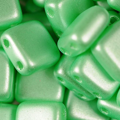 CMTL-341 - CzechMates tile beads - pastel light green
