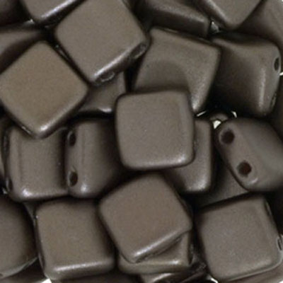 CMTL-346 - CzechMates tile beads - pastel dark brown/bronze