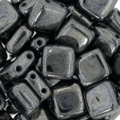 CMTL-3 - CzechMates tile beads - hematite