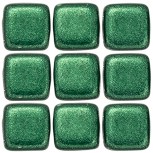 CMTL-528 - CzechMates tile beads - saturated metallic martini olive