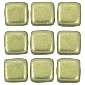 CMTL-549 - CzechMates tile beads - saturated metallic limelight