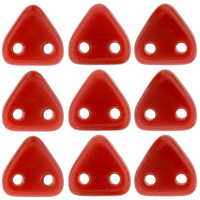 CMTR-182 - CzechMates triangle beads - opaque coral red