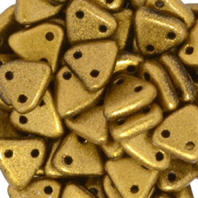 CMTR-244 - CzechMates triangle beads - goldenrod matt metallic