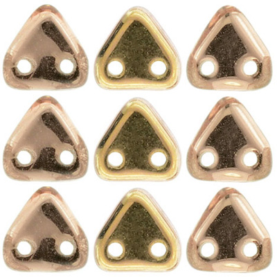 CMTR-28 - CzechMates triangle beads - crystal Capri gold