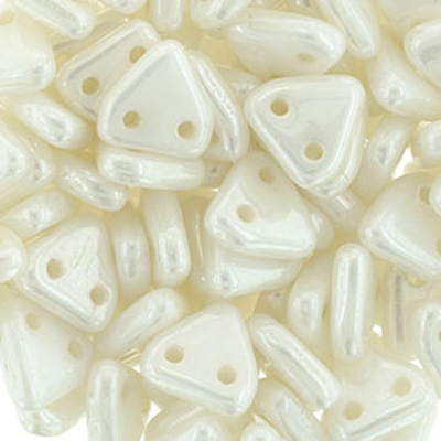 CMTR-350 - CzechMates triangle beads - chalk white lustre