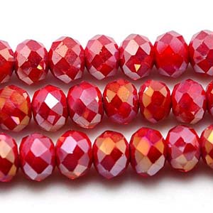 CRB1-126AB - puffy rondelle - dark red opal AB