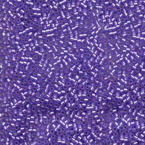 DB694 - Miyuki Delica Beads - semi matt silver lined purple, dyed