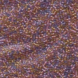 DB982 - Miyuki Delica Beads - purple/salmon colour lined mix