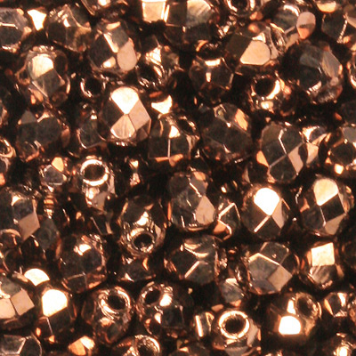 GBFP03-271 - Czech fire-polished beads - Jet Bronze