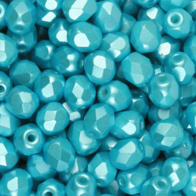 GBFP03-333 - Czech fire-polished beads - pastel aqua