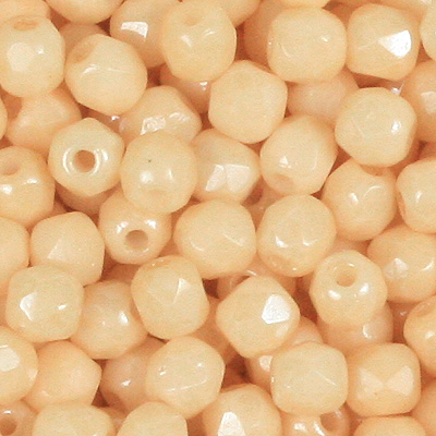 GBFP03-351 - Czech fire-polished beads - chalk orange lustre