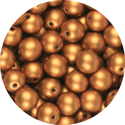 GBSR08-112 - Czech round pressed glass beads - matt copper metallic