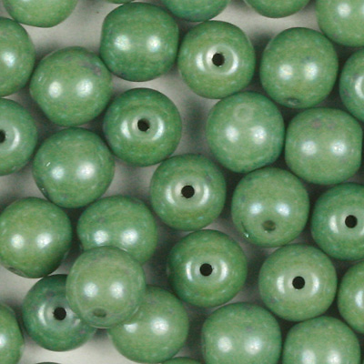 GBSR06-353 - Czech round pressed glass beads - chalk green lustre