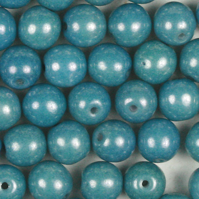 GBSR06-354 - Czech round pressed glass beads - chalk blue lustre