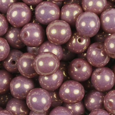 GBSR06-374 - Czech round pressed glass beads - chalk violet lustre