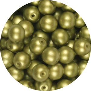 GBSR08-334 - round pressed glass beads - pastel lime