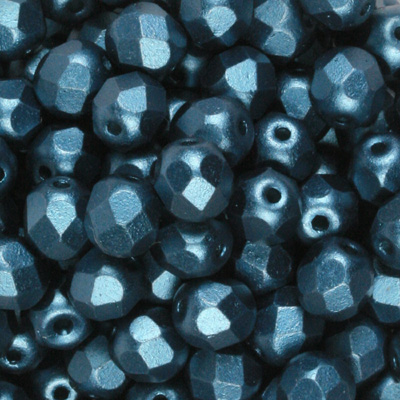 GBFP03-336 - Czech fire-polished beads - pastel petrol