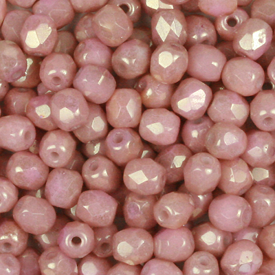 GBFP04-355 - Czech fire-polished beads - chalk lila lustre