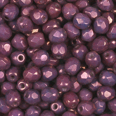 GBFP04-370 - Czech fire-polished beads - vega on chalk