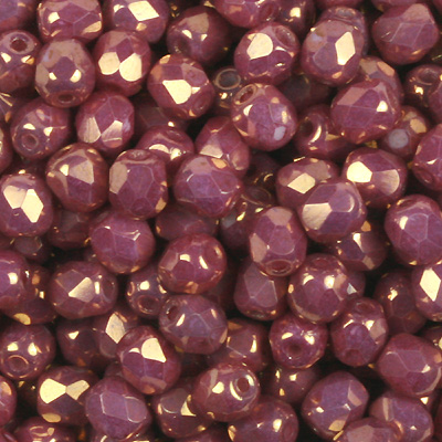 GBFP04-374 - Czech fire-polished beads - chalk violet lustre